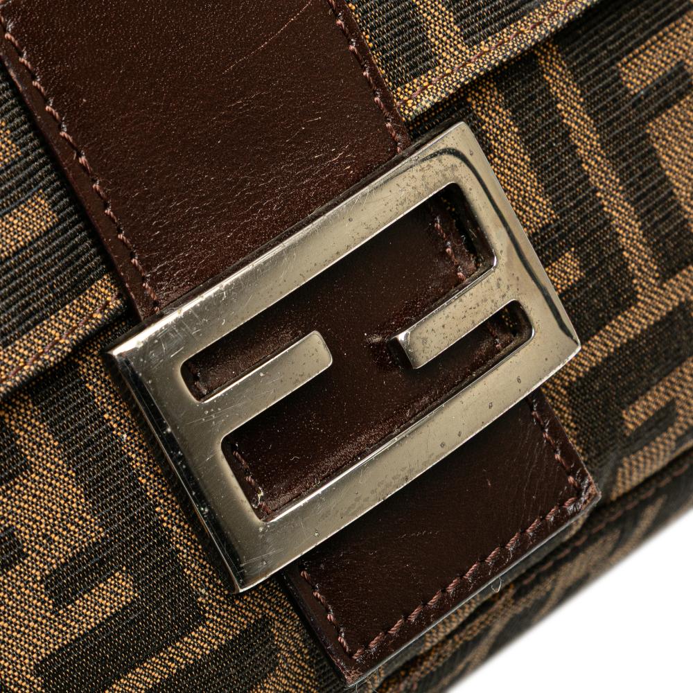 Brown Canvas Fendi Shoulder Bag