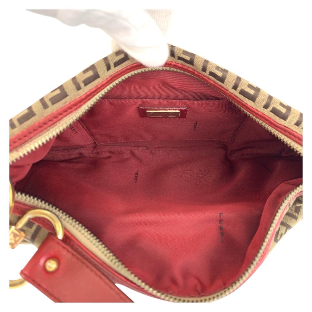 Brown Canvas Fendi Shoulder Bag