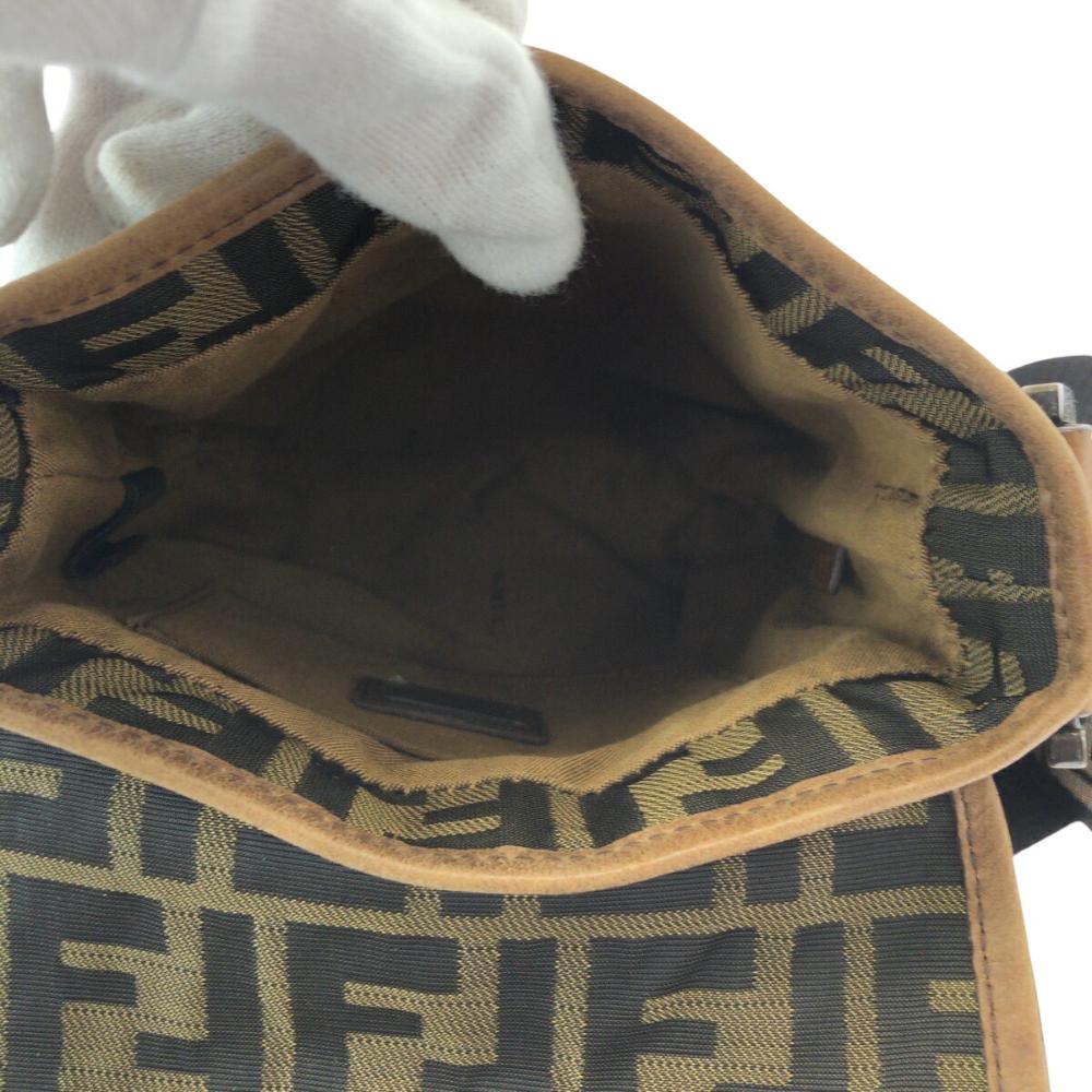 Brown Canvas Fendi Shoulder Bag
