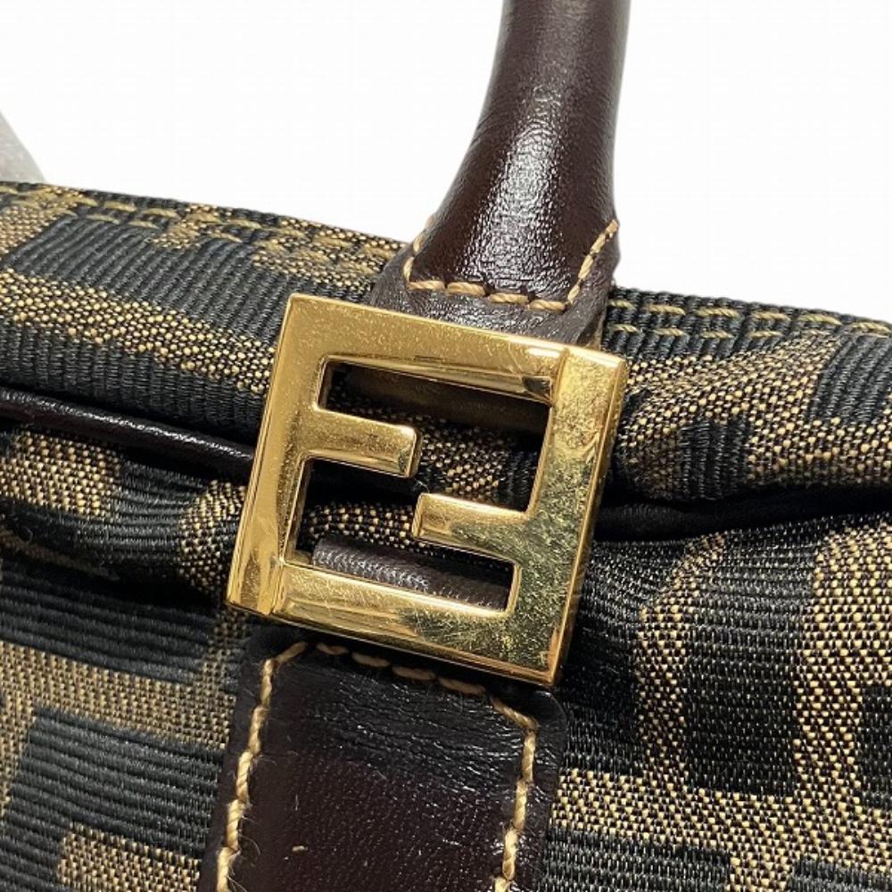 Brown Canvas Fendi Shoulder Bag