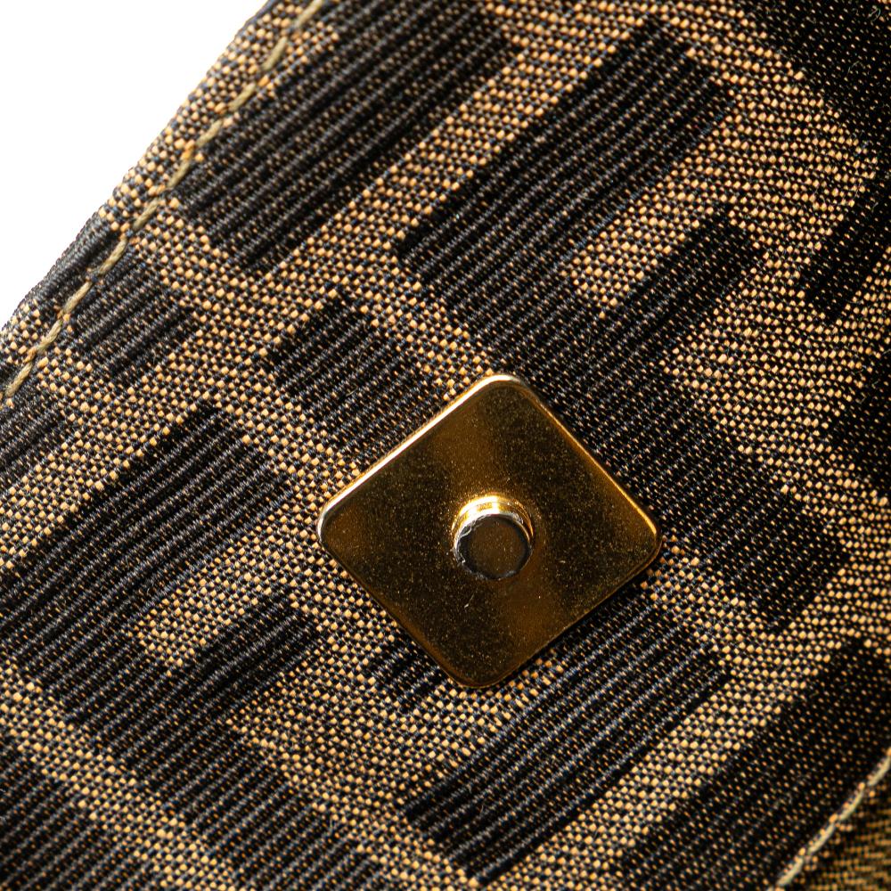 Brown Canvas Fendi Shoulder Bag