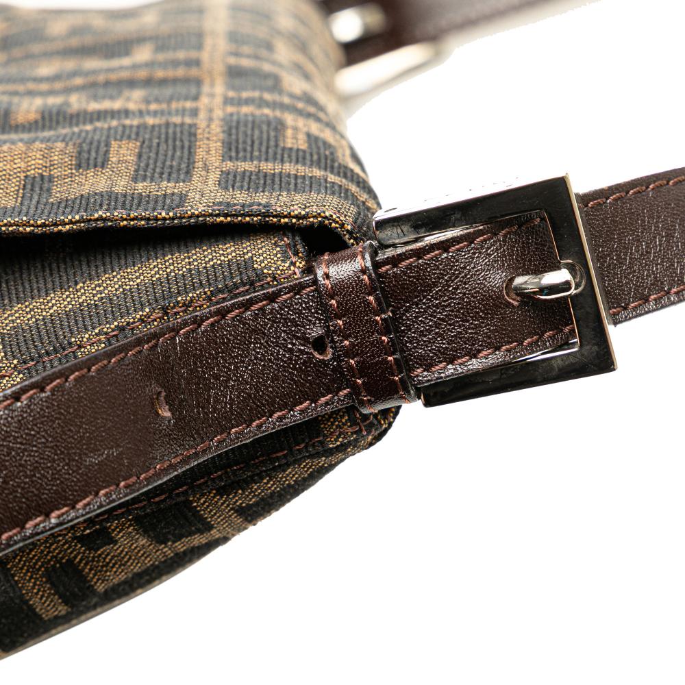 Brown Canvas Fendi Shoulder Bag