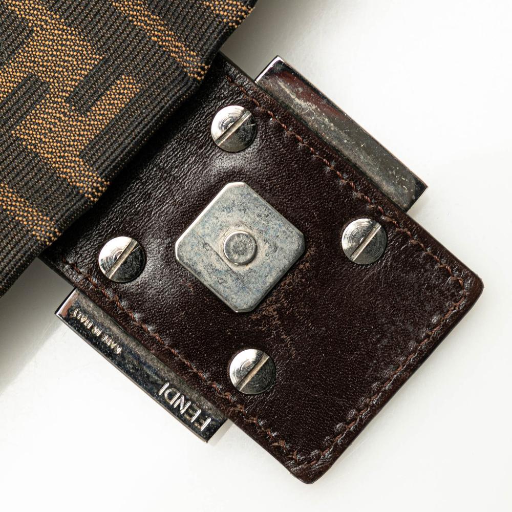 Brown Canvas Fendi Shoulder Bag