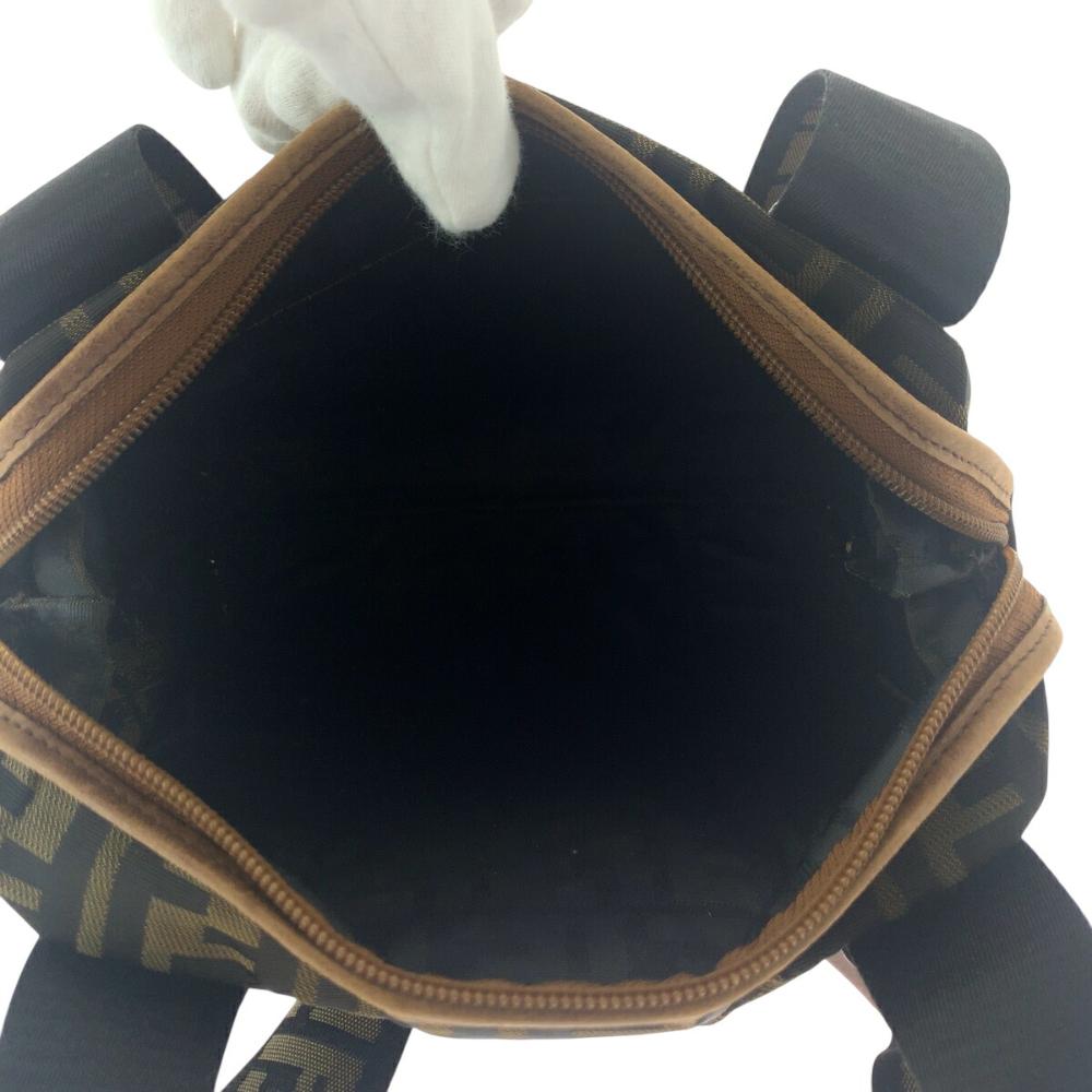 Brown Canvas Fendi Shoulder Bag