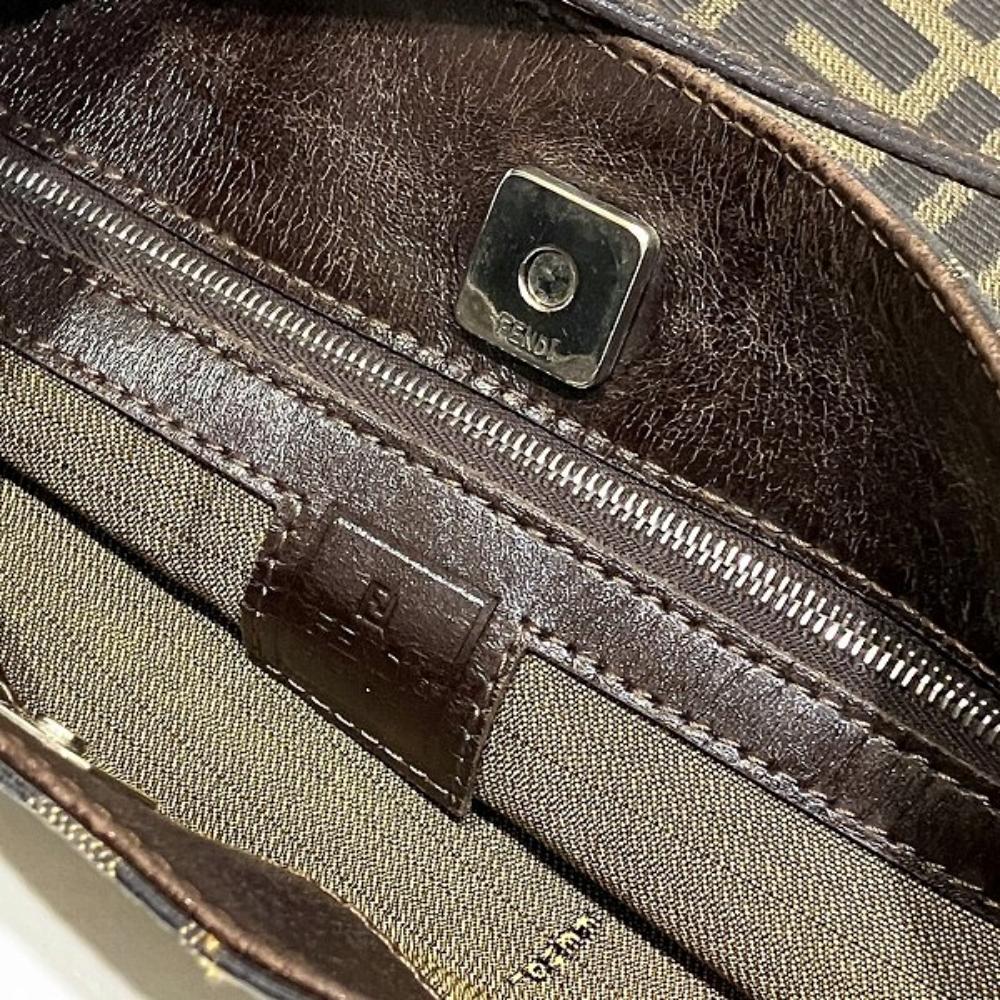 Brown Canvas Fendi Shoulder Bag