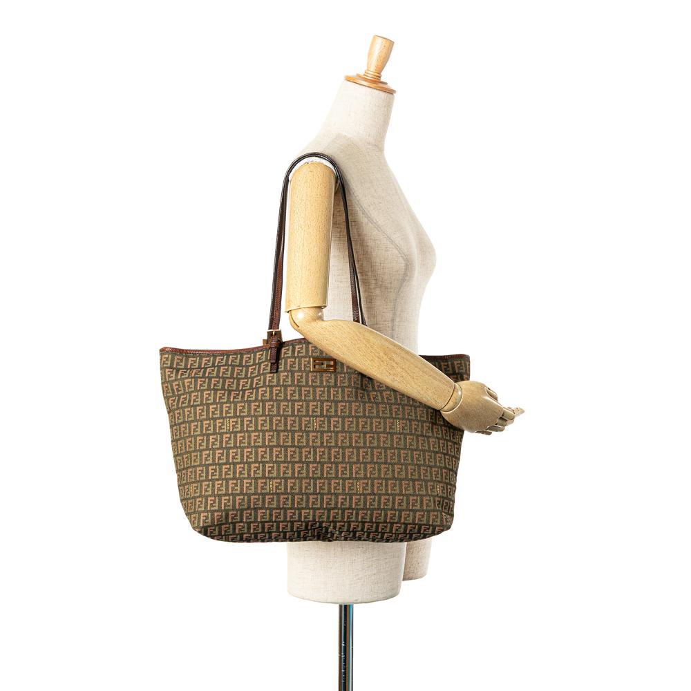 Brown Canvas Fendi Tote