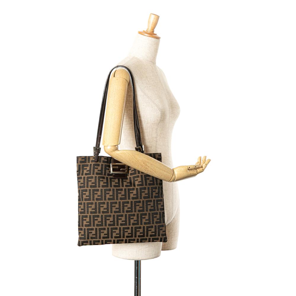Brown Canvas Fendi Tote