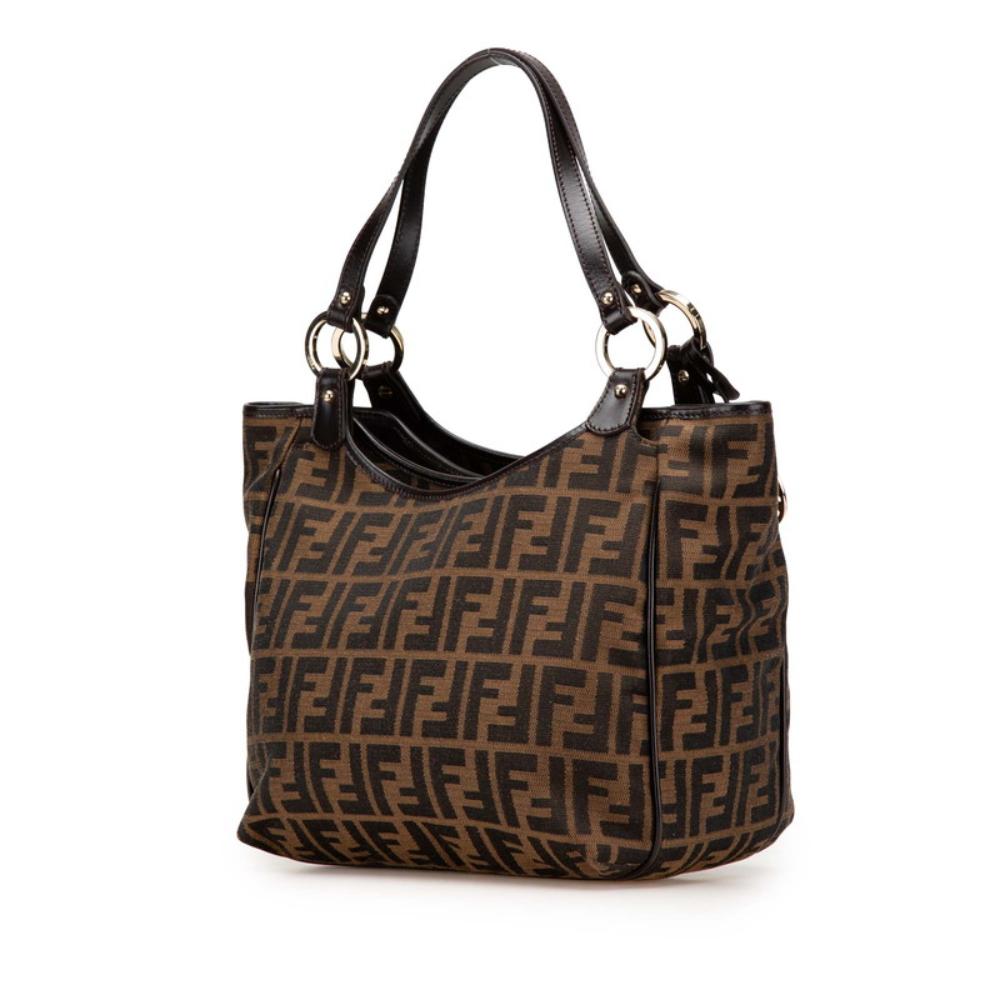 Brown Canvas Fendi Tote