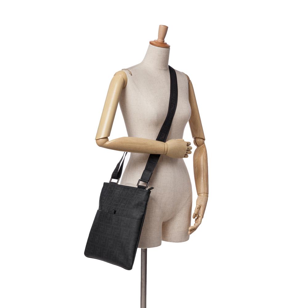 Brown Fabric Fendi Crossbody Bag