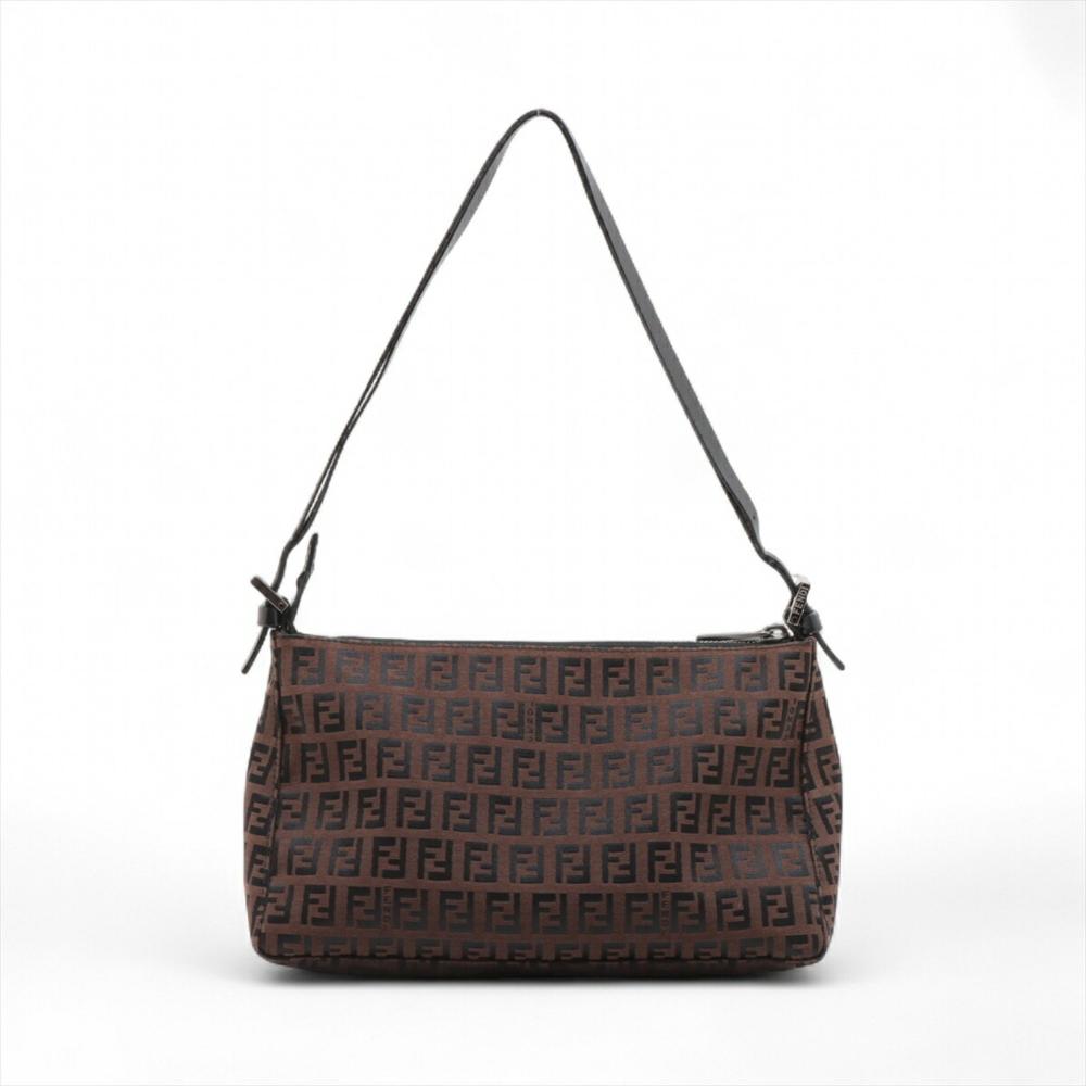 Brown Fabric Fendi Shoulder Bag