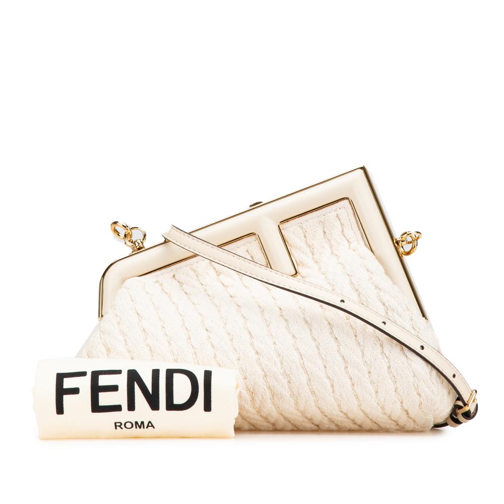 Brown Knit Fendi Crossbody Bag