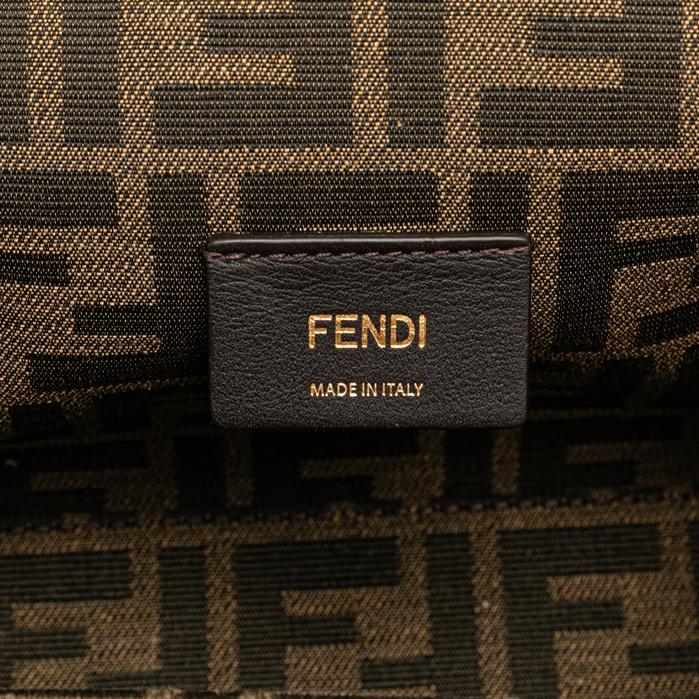 Brown Knit Fendi Crossbody Bag