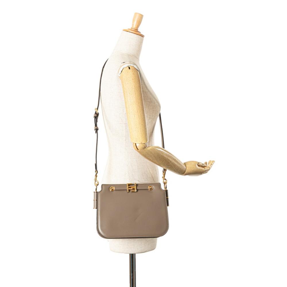 Brown Leather Fendi Shoulder Bag