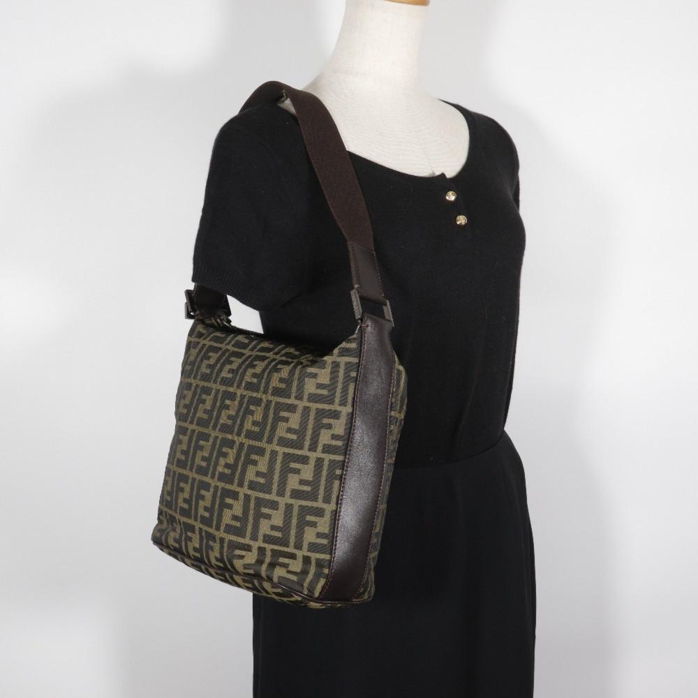 Brown Nylon Fendi Shoulder Bag
