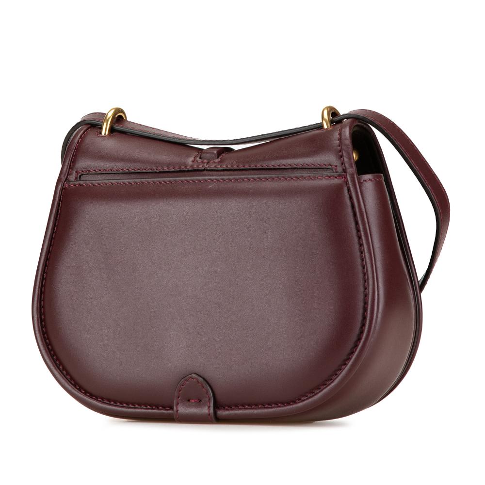 Burgundy Leather Fendi Crossbody Bag