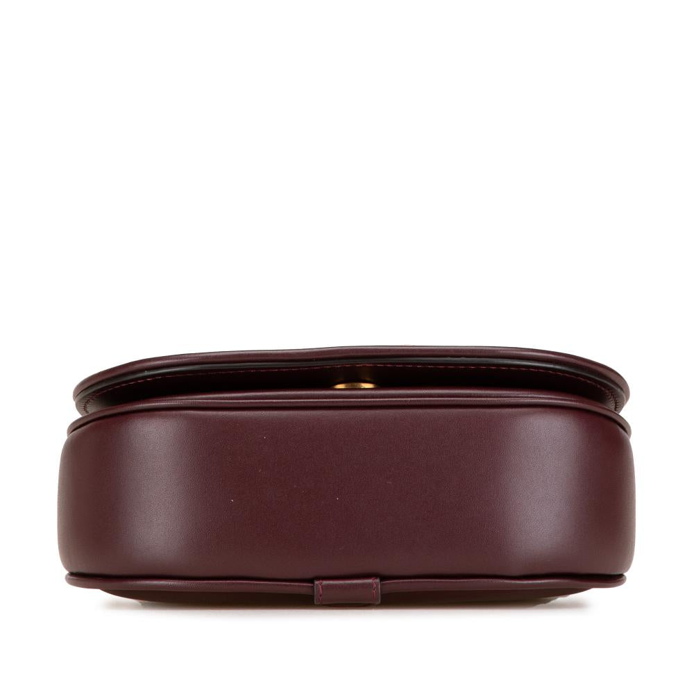 Burgundy Leather Fendi Crossbody Bag