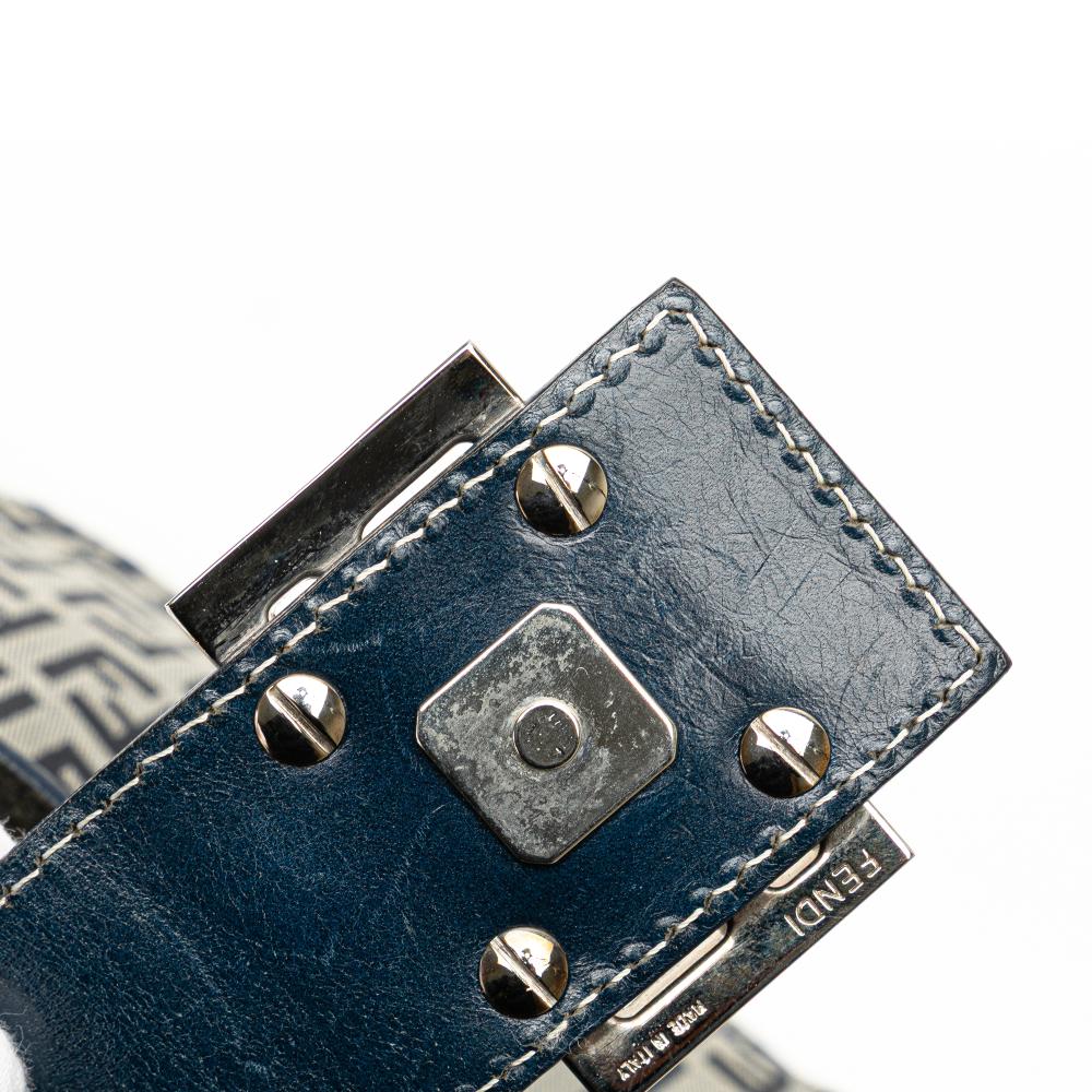Grey Canvas Fendi Shoulder Bag