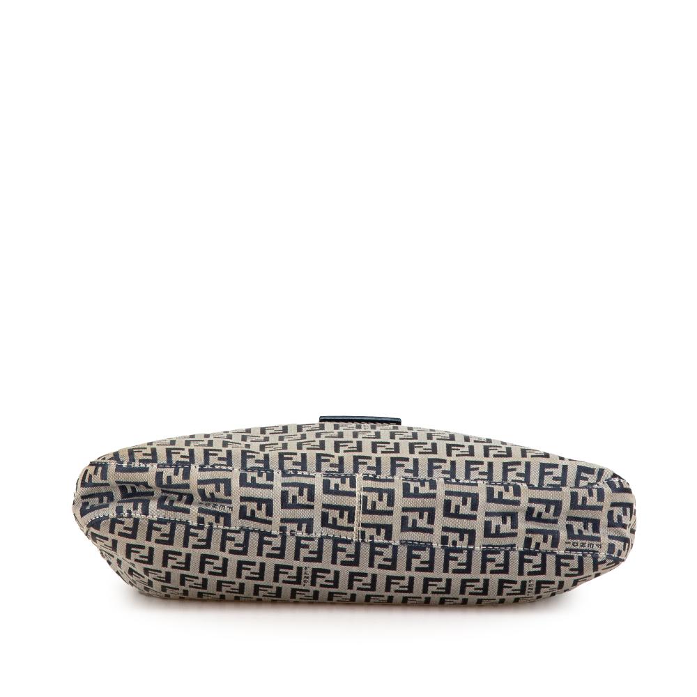 Grey Canvas Fendi Shoulder Bag