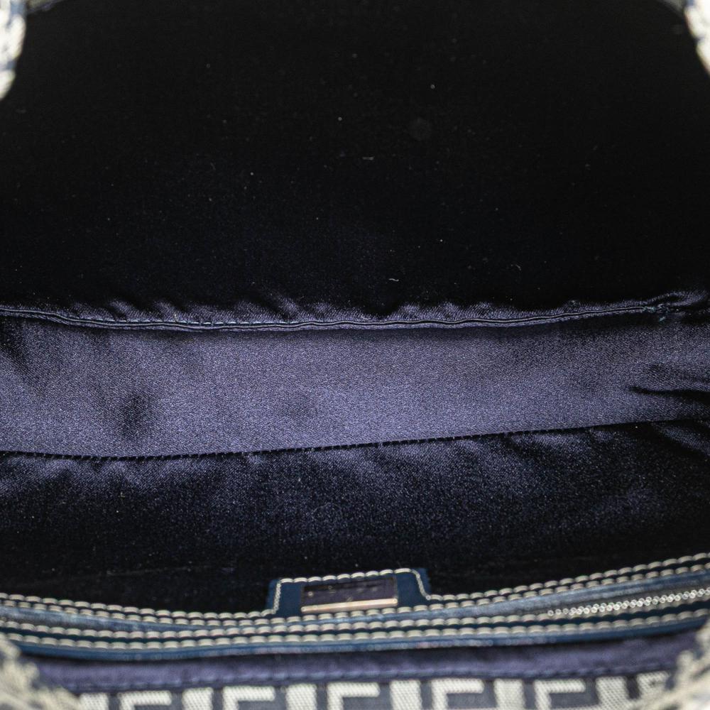 Grey Canvas Fendi Shoulder Bag