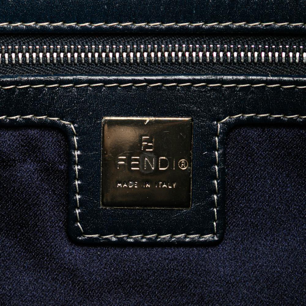 Grey Canvas Fendi Shoulder Bag