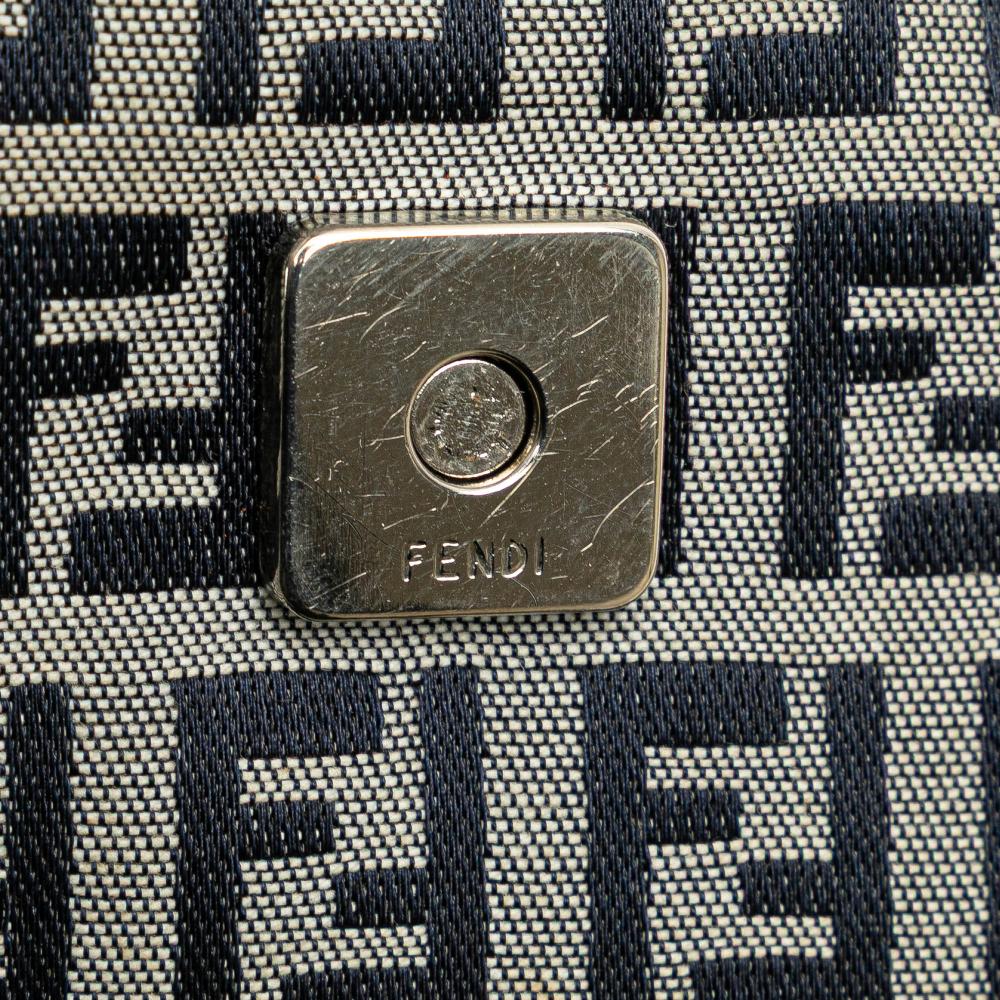 Grey Canvas Fendi Shoulder Bag