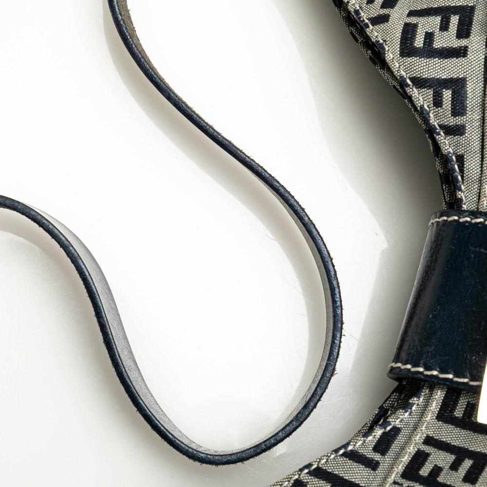 Grey Canvas Fendi Shoulder Bag