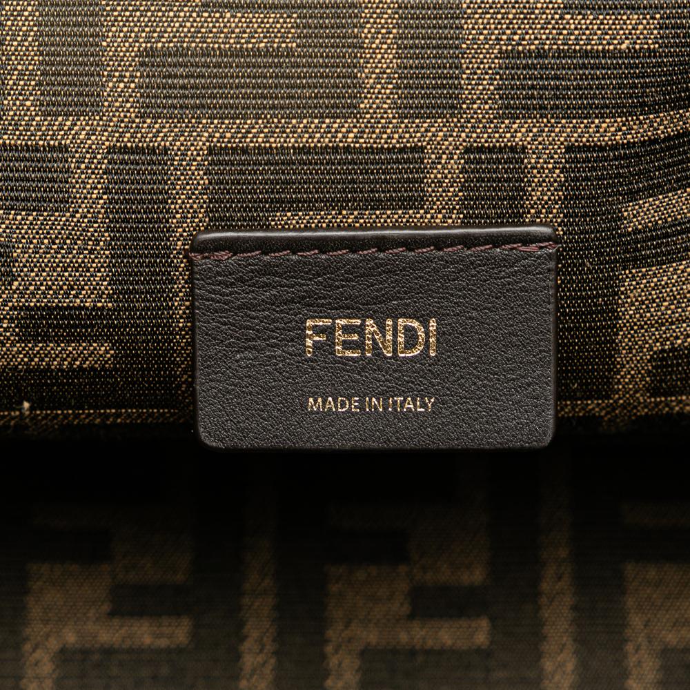Grey Fur Fendi Crossbody Bag