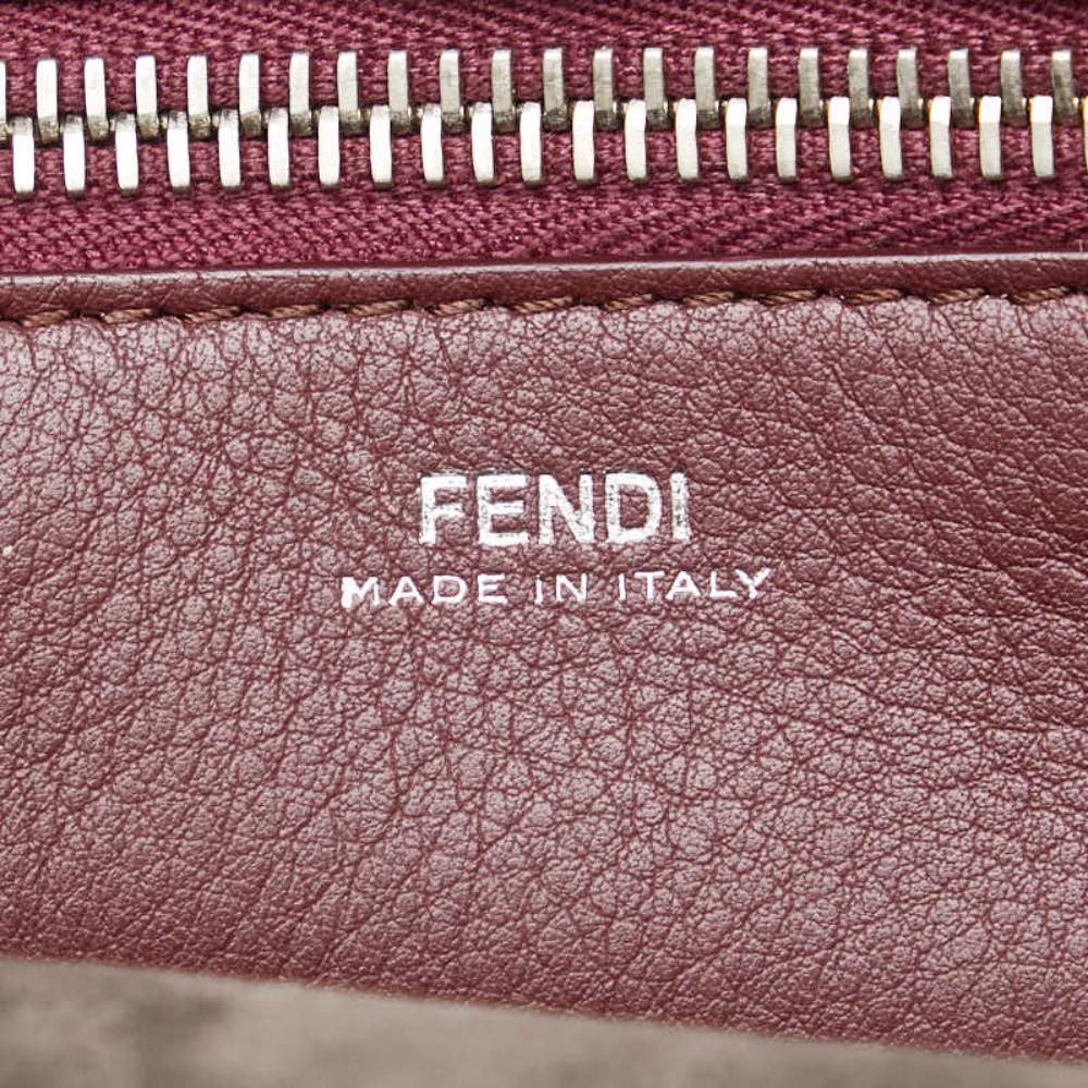 Grey Leather Fendi Shoulder Bag