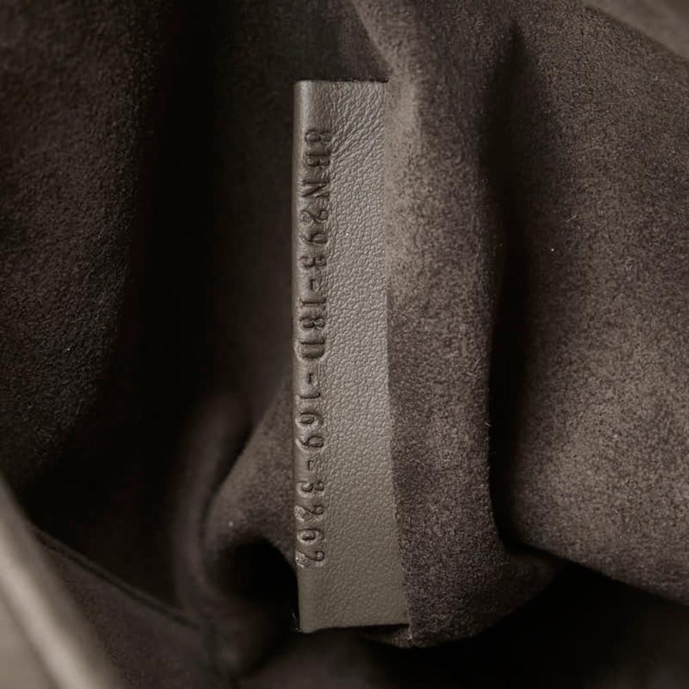 Grey Leather Fendi Shoulder Bag
