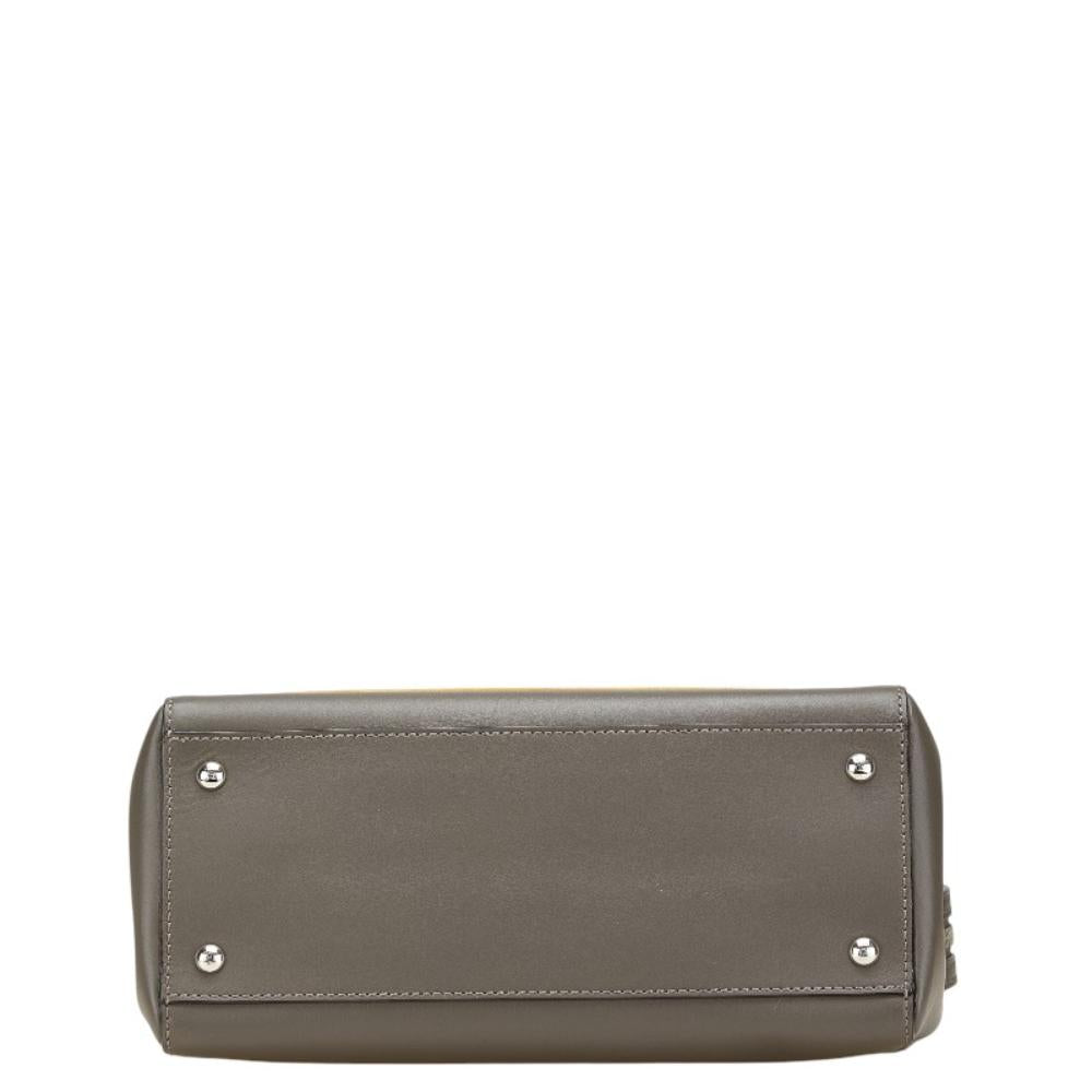 Grey Leather Fendi Shoulder Bag