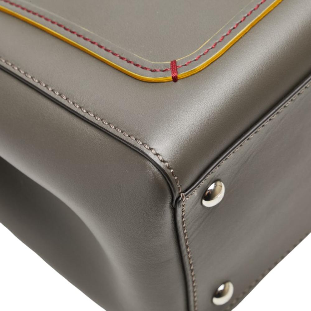 Grey Leather Fendi Shoulder Bag