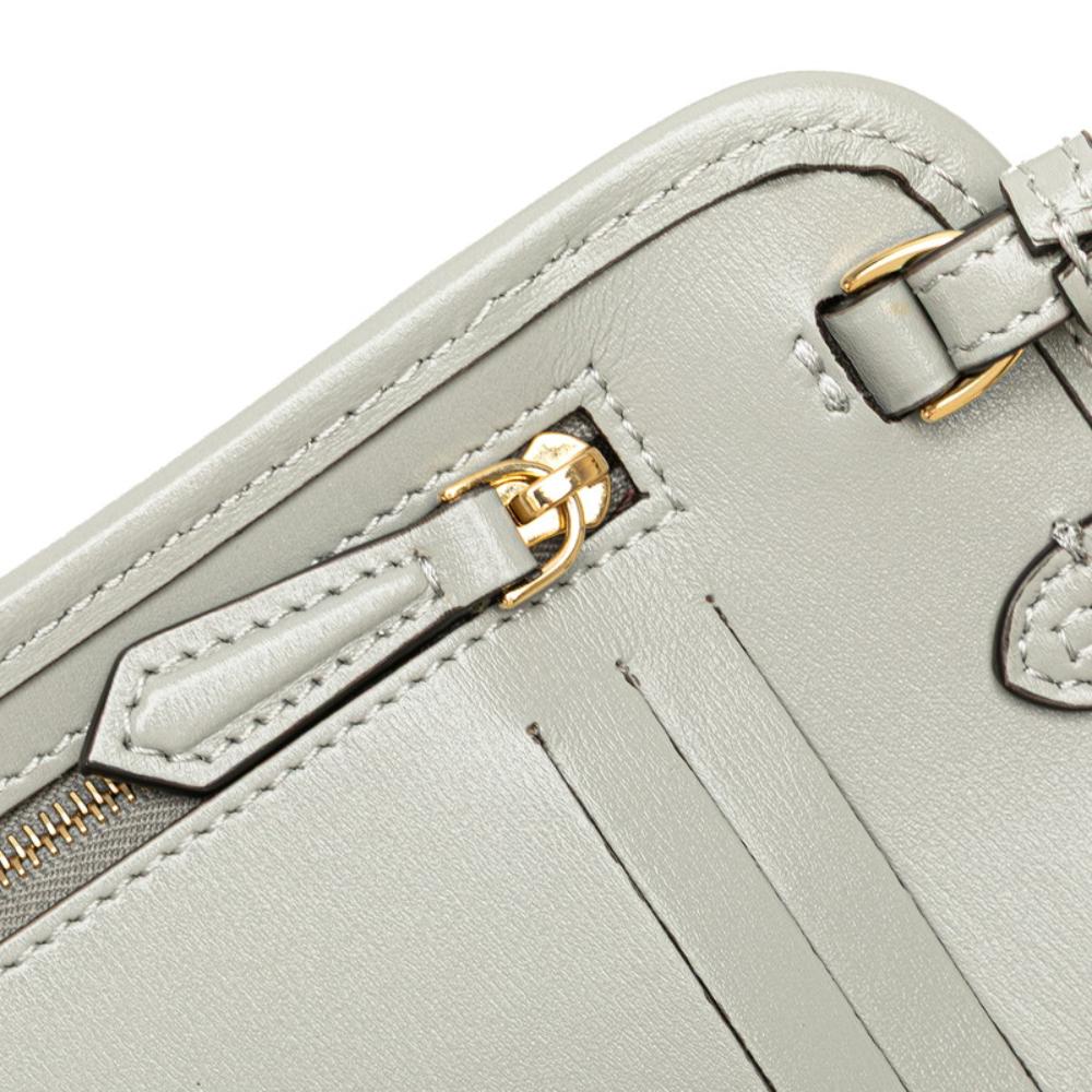 Grey Leather Fendi Shoulder Bag