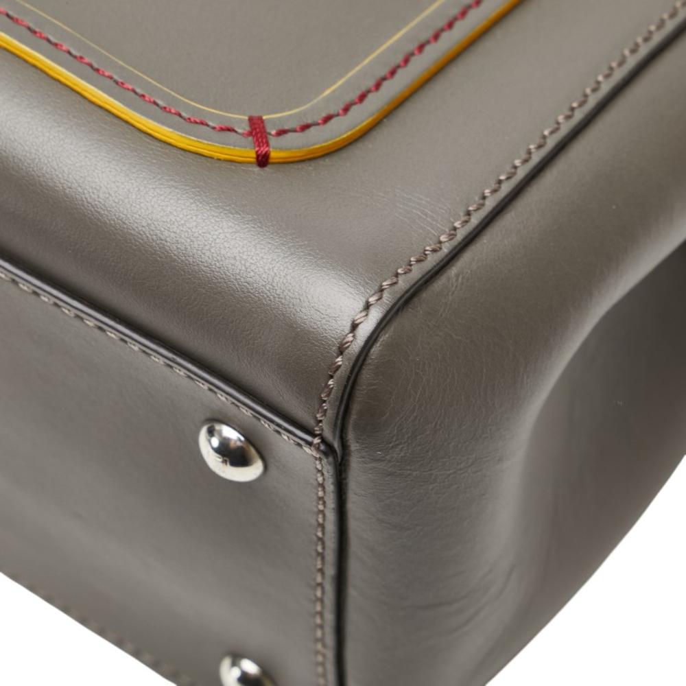 Grey Leather Fendi Shoulder Bag
