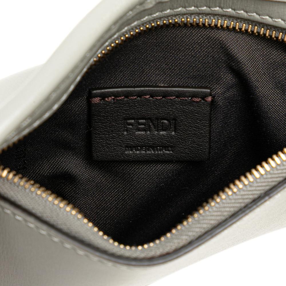 Grey Leather Fendi Shoulder Bag
