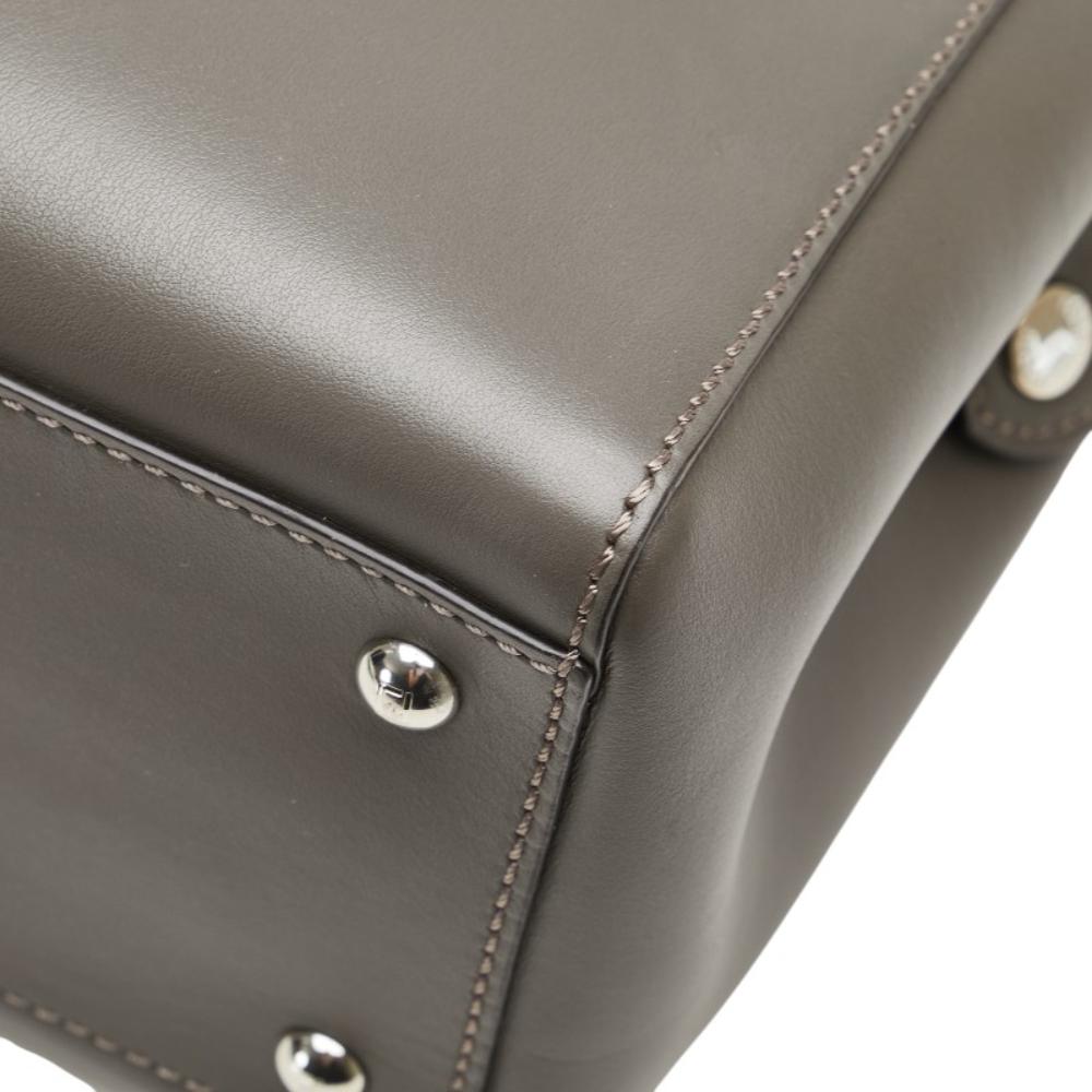 Grey Leather Fendi Shoulder Bag