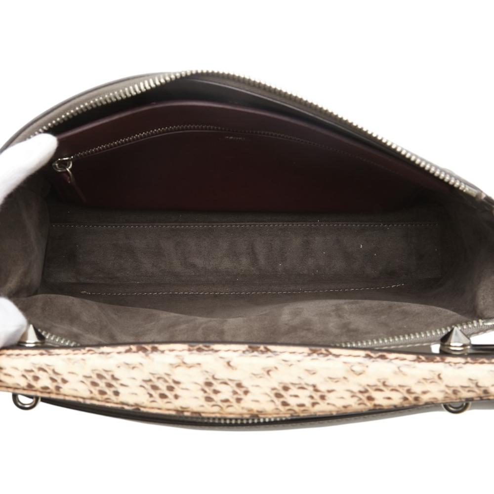Grey Leather Fendi Shoulder Bag