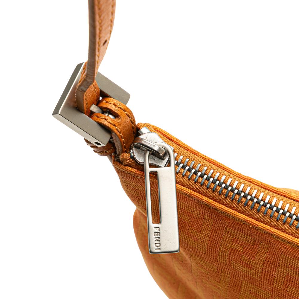 Orange Canvas Fendi Shoulder Bag