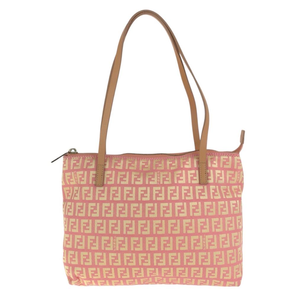 Pink Canvas Fendi Shoulder Bag