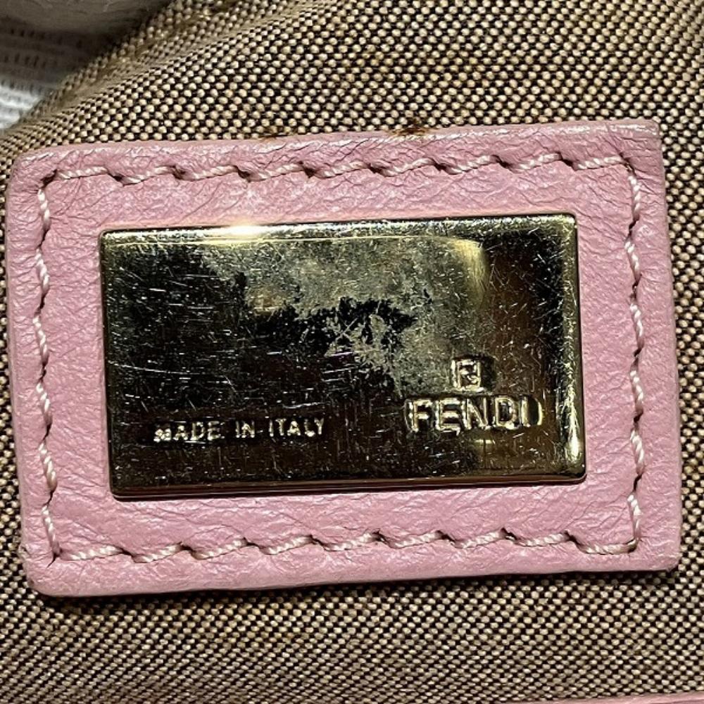 Pink Canvas Fendi Shoulder Bag