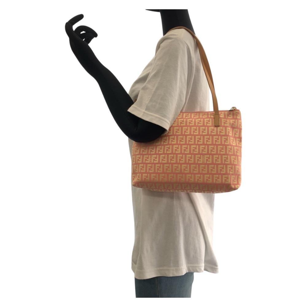 Pink Canvas Fendi Shoulder Bag