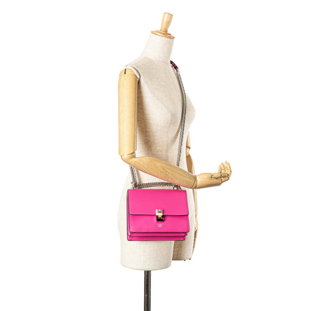 Pink Leather Fendi Shoulder Bag
