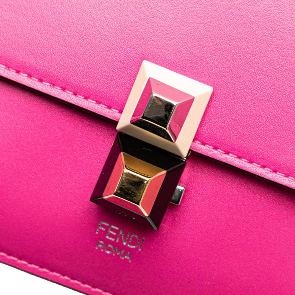 Pink Leather Fendi Shoulder Bag