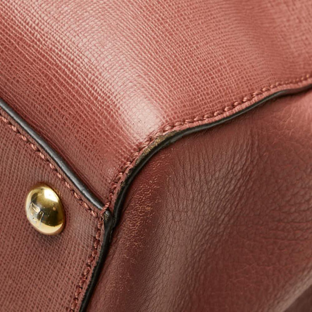 Pink Leather Fendi Shoulder Bag