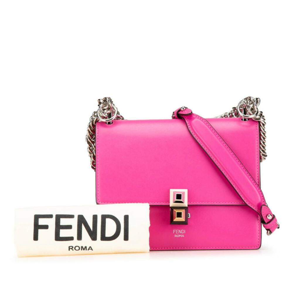 Pink Leather Fendi Shoulder Bag