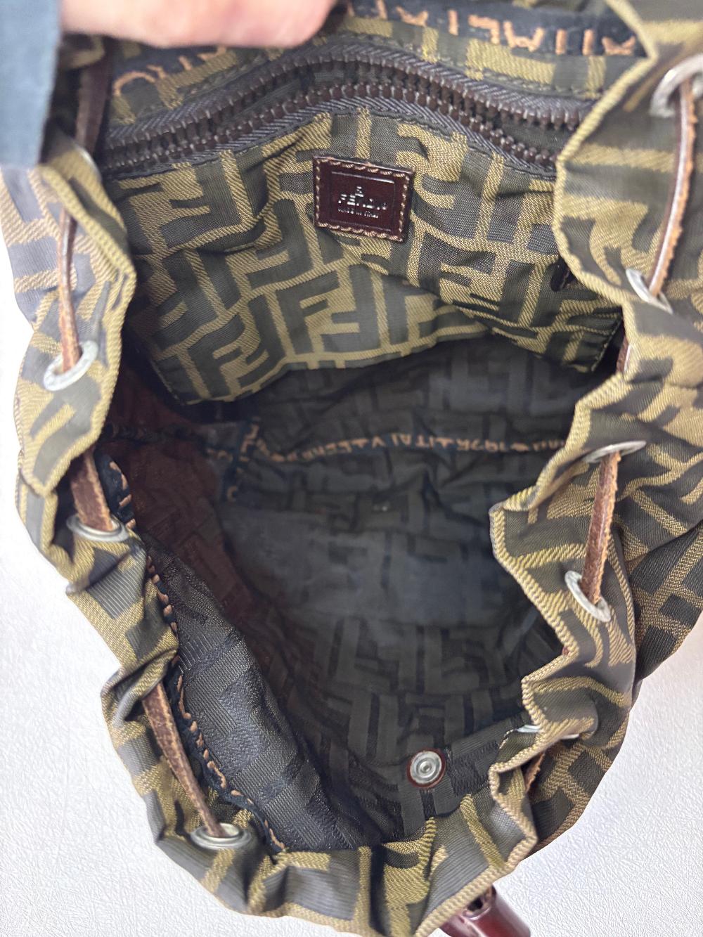Red Canvas Fendi Backpack