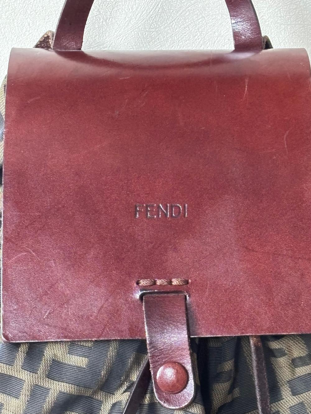 Red Canvas Fendi Backpack