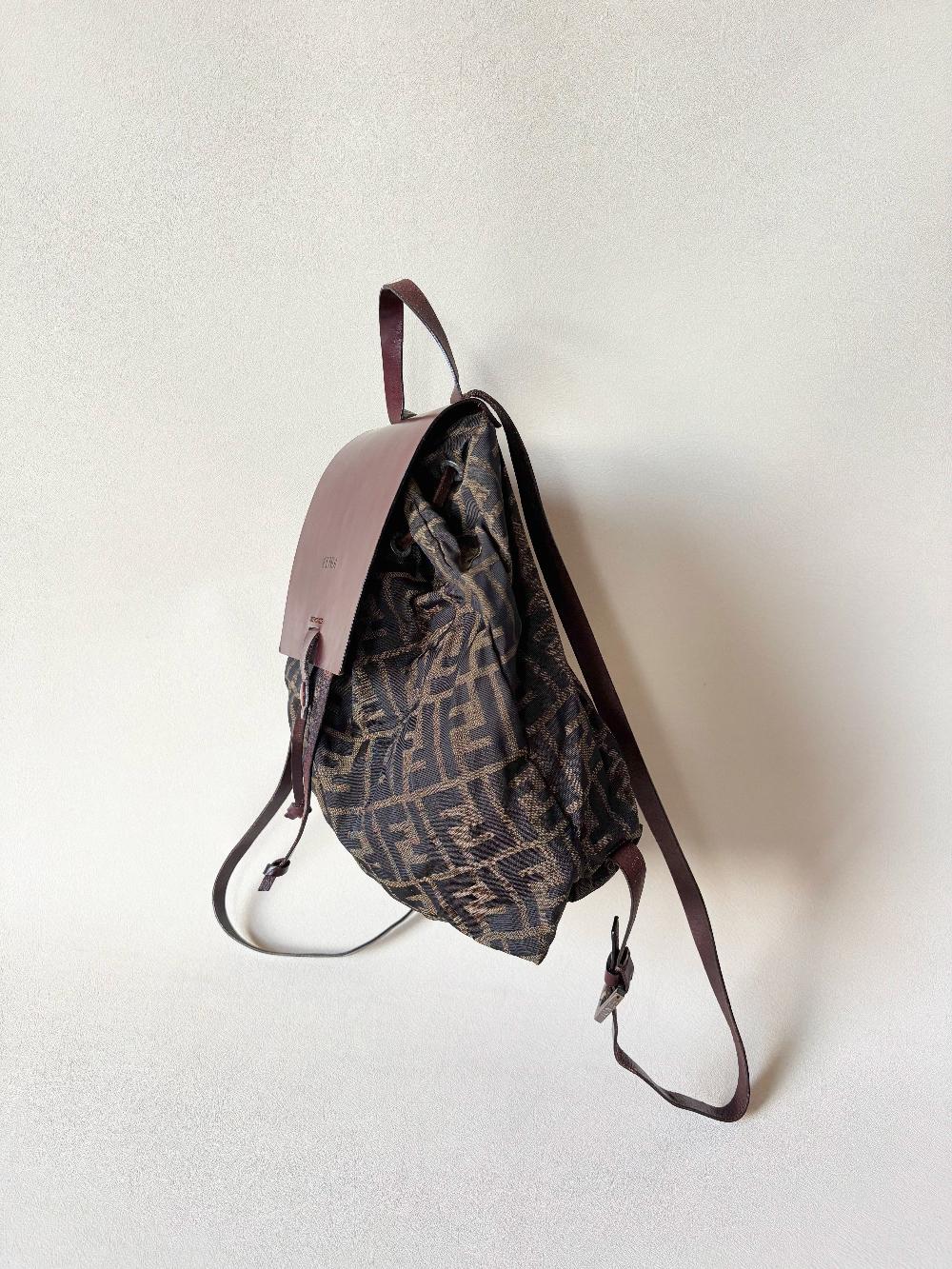 Red Canvas Fendi Backpack
