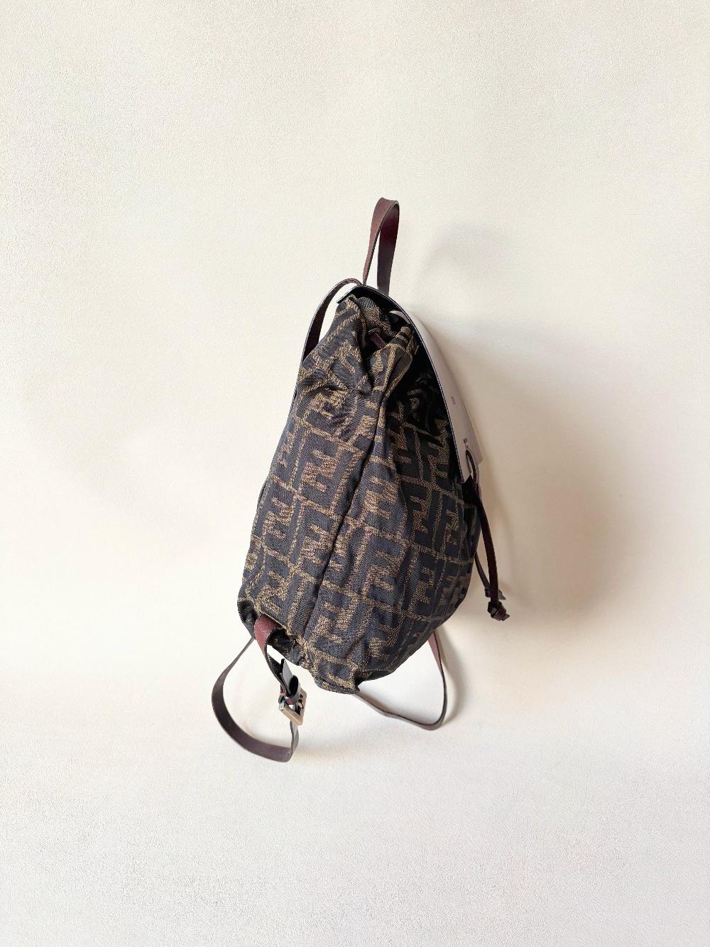Red Canvas Fendi Backpack