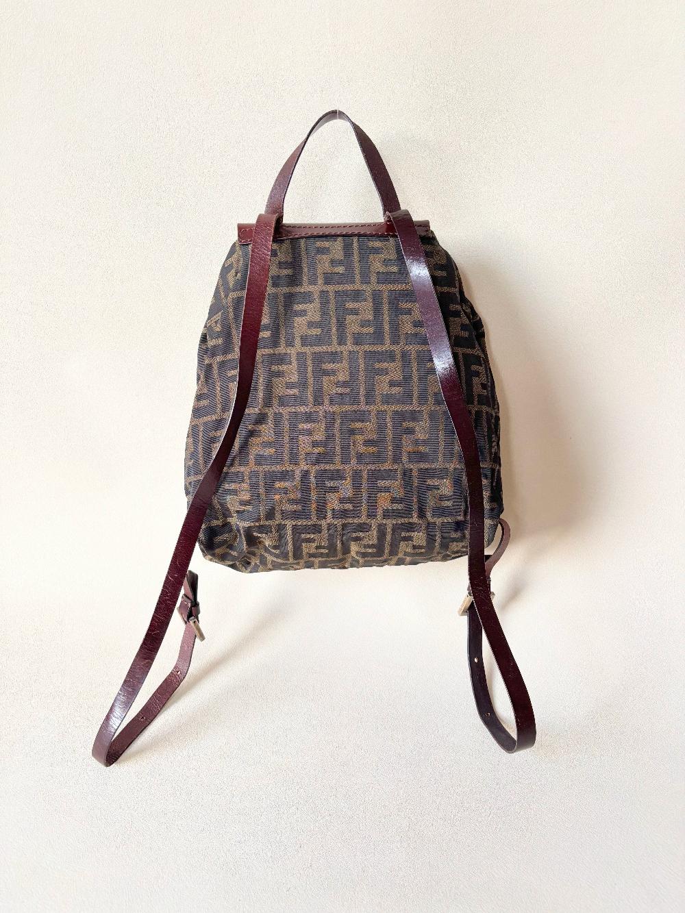 Red Canvas Fendi Backpack