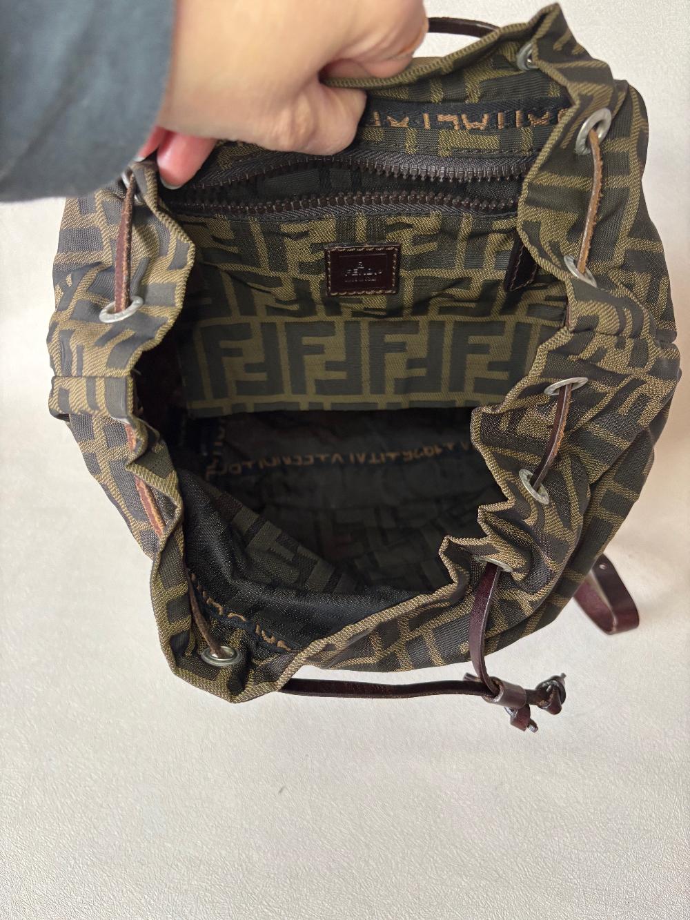 Red Canvas Fendi Backpack